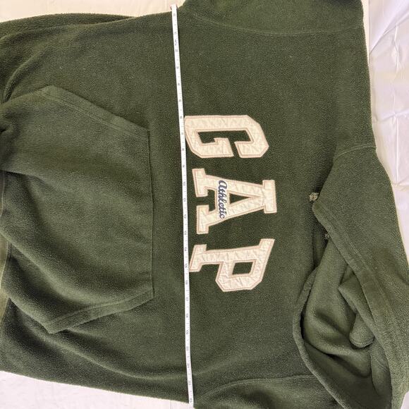 Vintage GAP Athletic Hoodie Forest Green Sherpa Fleece Pullover Small - Picture 8 of 8